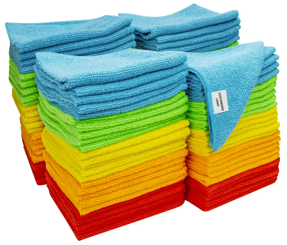 Microfibrer washing Cloths Towel set 40*40cm China wholesale nano microfiber cleaning towels edgeless