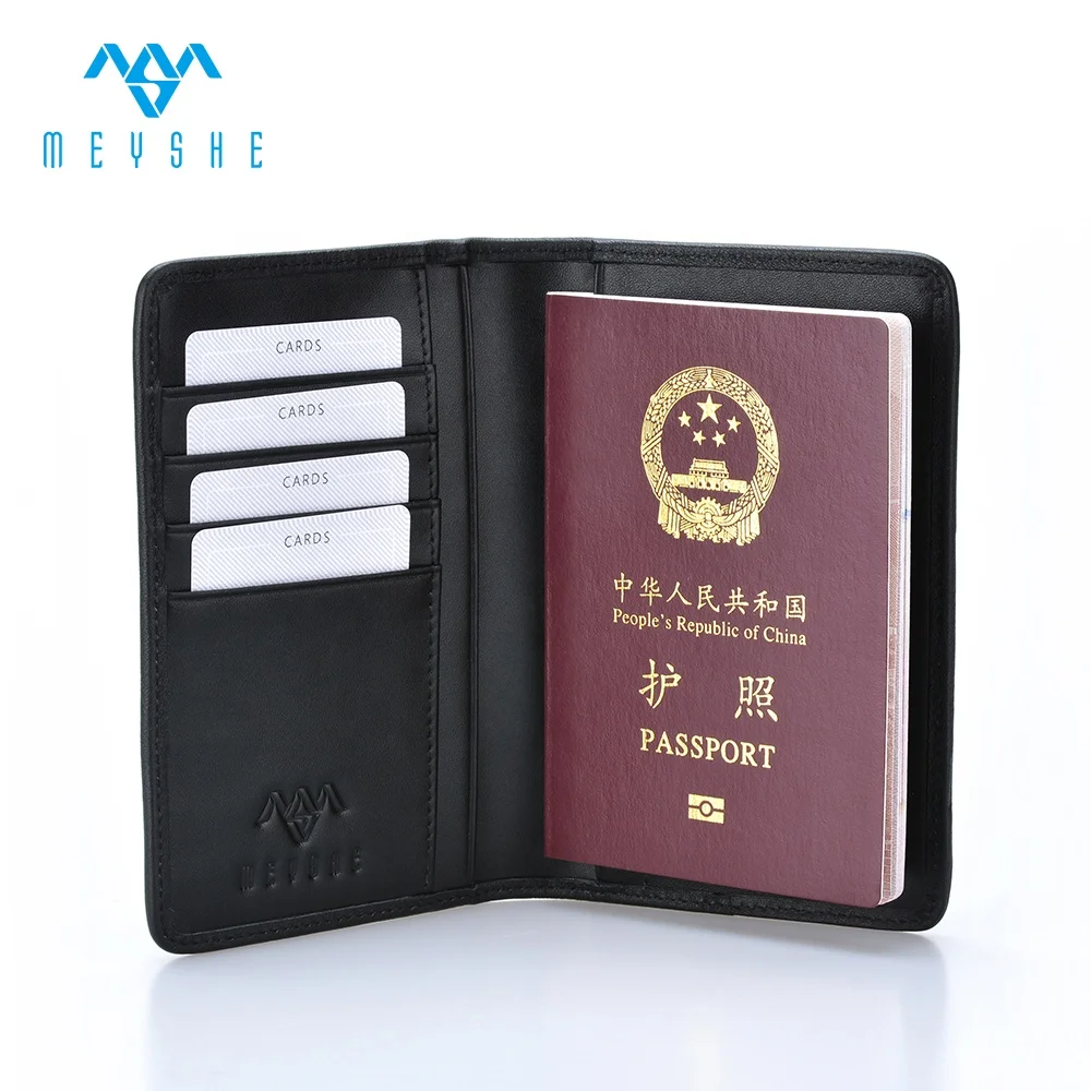 Premium Card Holders Genuine Leather & Ballistic Nylon Passport Cover Case with Logo & Letter Pattern Credit Card Use