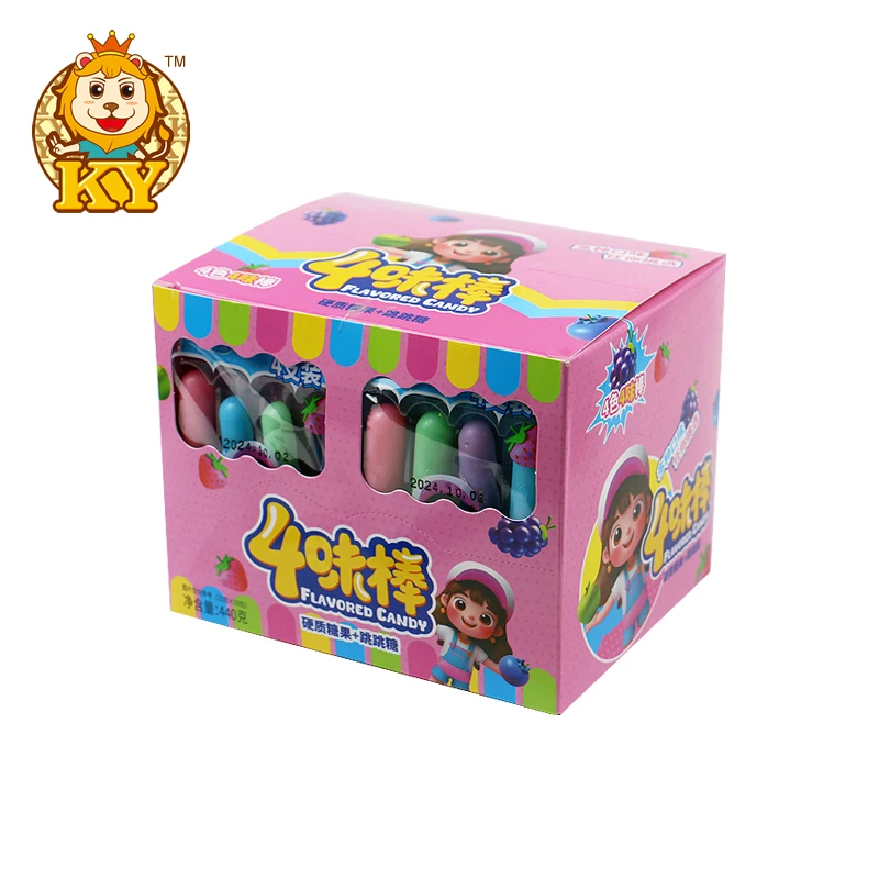 wholesale oem fruit flavor hard candy lollipop with popping candy