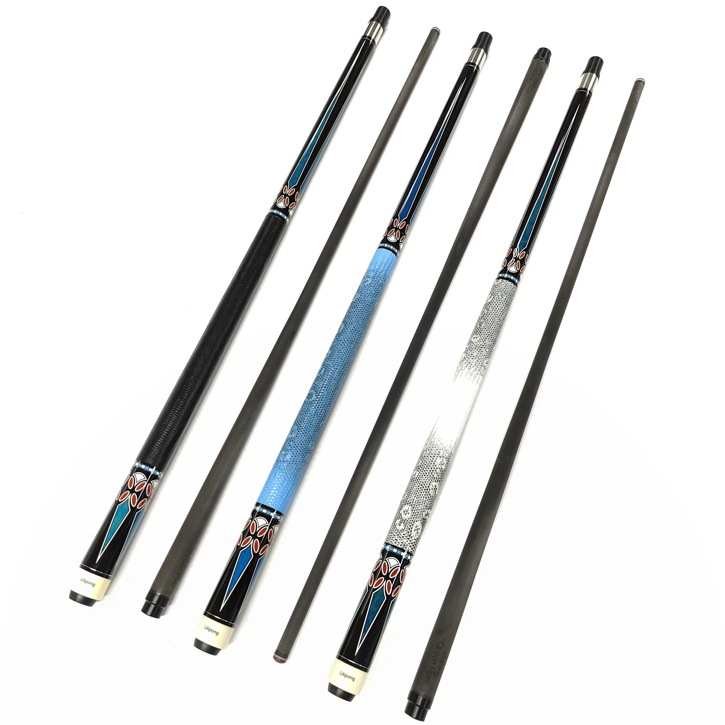 Hot Sell Superior Quality  58' 1/2-pc Billiard Pool Cue with Carbon Fiber Forearm/Uni-Lock Joint and with Extension