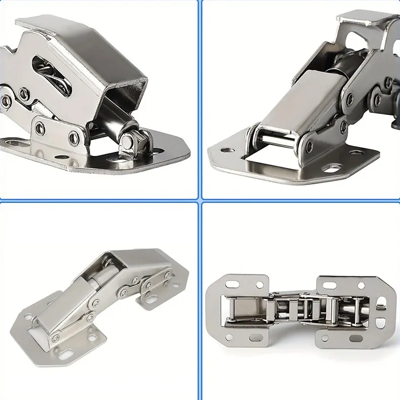 90 Degree Curved Hidden Concealed Cabinet Hinges Frameless Cabinet Doors Stainless Steel and Iron Hinges for Kitchen Use