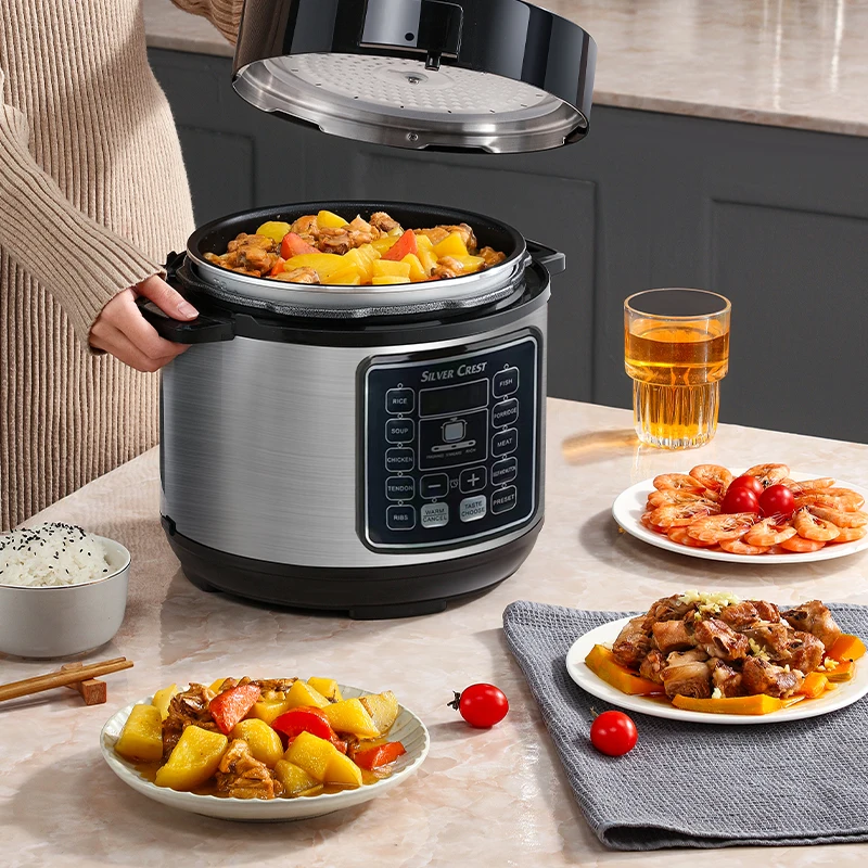 5L Multifunctional Electric Pressure Cooker Multicooker Commercial Rice Cooker with Stainless Steel Inner Pot Kitchen Appliances