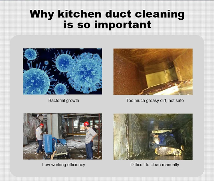 tube cleaner kitchen machine for restaurant kitchen exhaust duct cleaning equipment also for hoods fans purifiers PC-G10