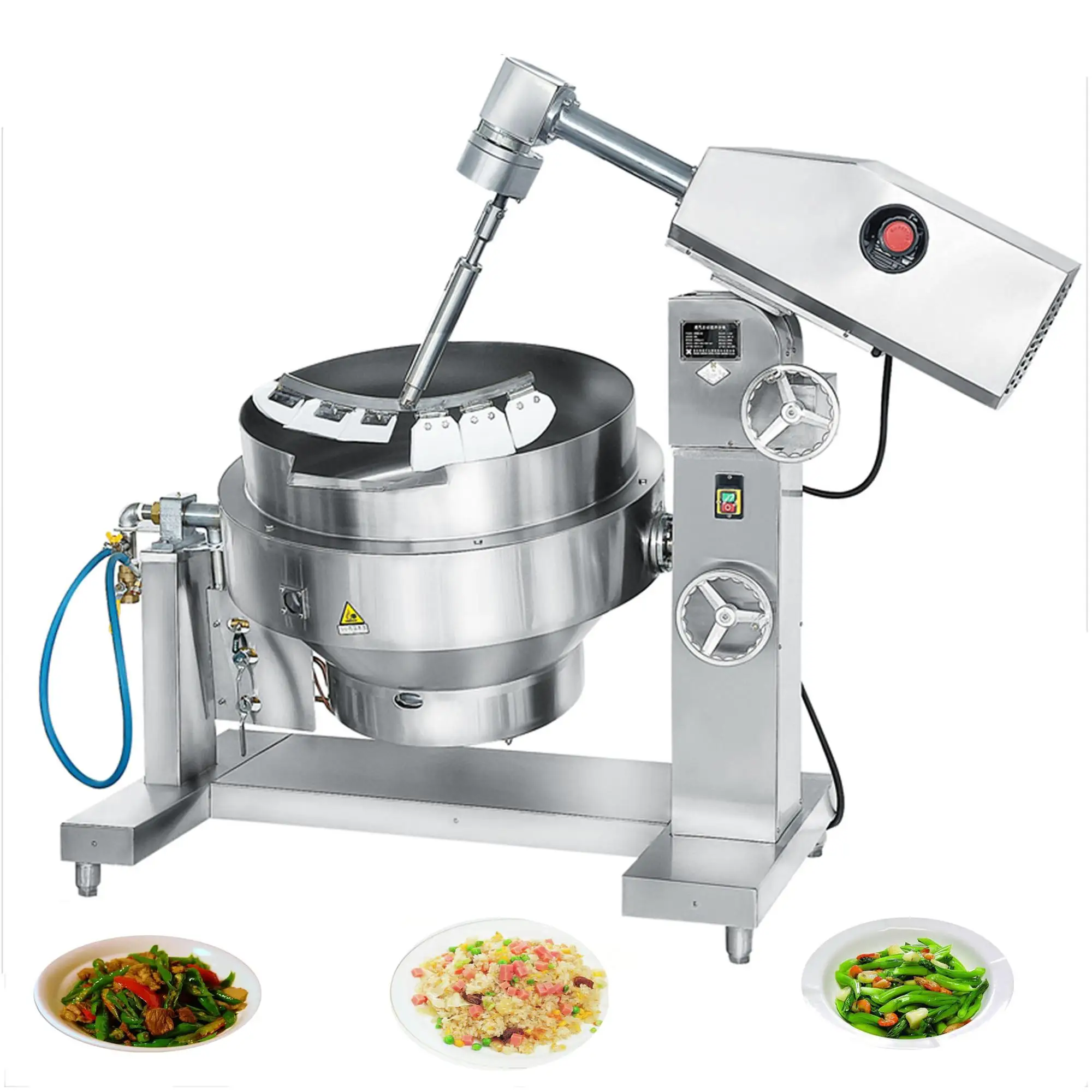 XYZDCG-150 China supplier stainless 150 litre automatic food cooking wok with agitator tiltable sauce jam mixing kettle boiler