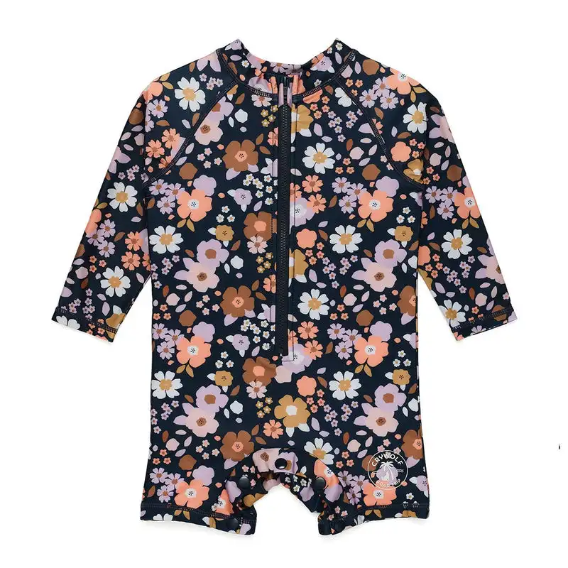 85% детский слитный купальник из полиэстера с длинным рукавом, смешанная с 15%, из спандекса