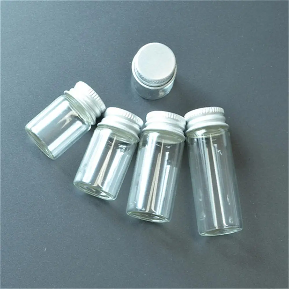 
Jars Crafts Glass Bottles with Aluminium Cap Liquid Bottles Empty Glass 5ml 6ml 7ml 10ml 14ml Glass Bottles Aluminum Cover Jars 