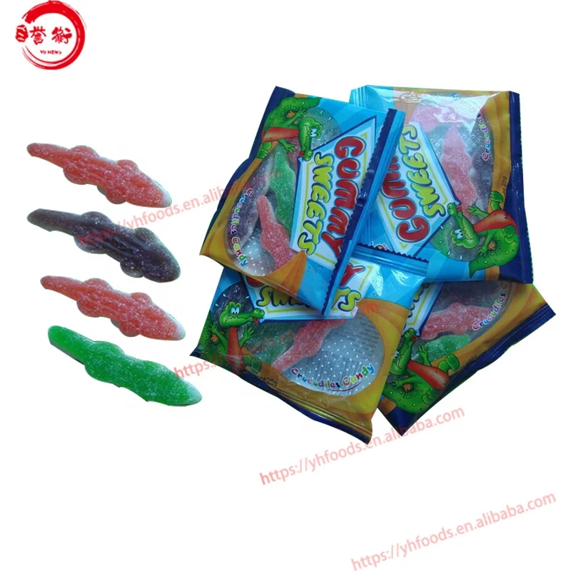 HALAL Super Sour sugared sugar coated Strawberry Ring Gummy Jelly Candy Sweets