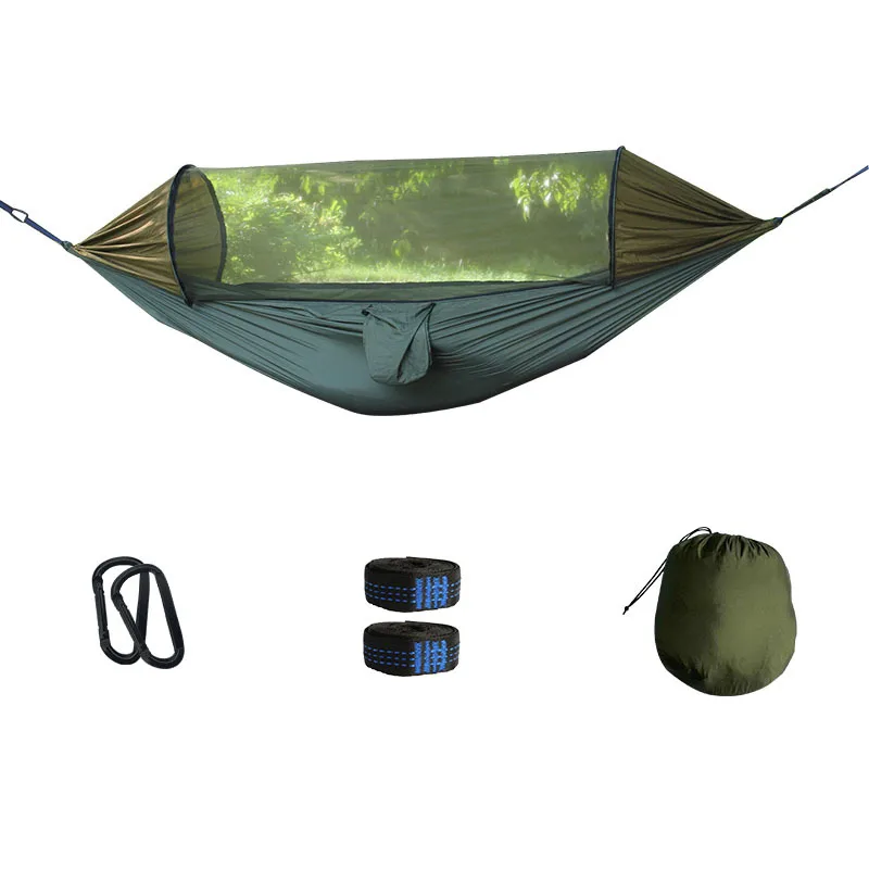 
 Durable Portable Breathable Nylon Load-Bearing 400kg Camping Hammock With Mosquito Net  