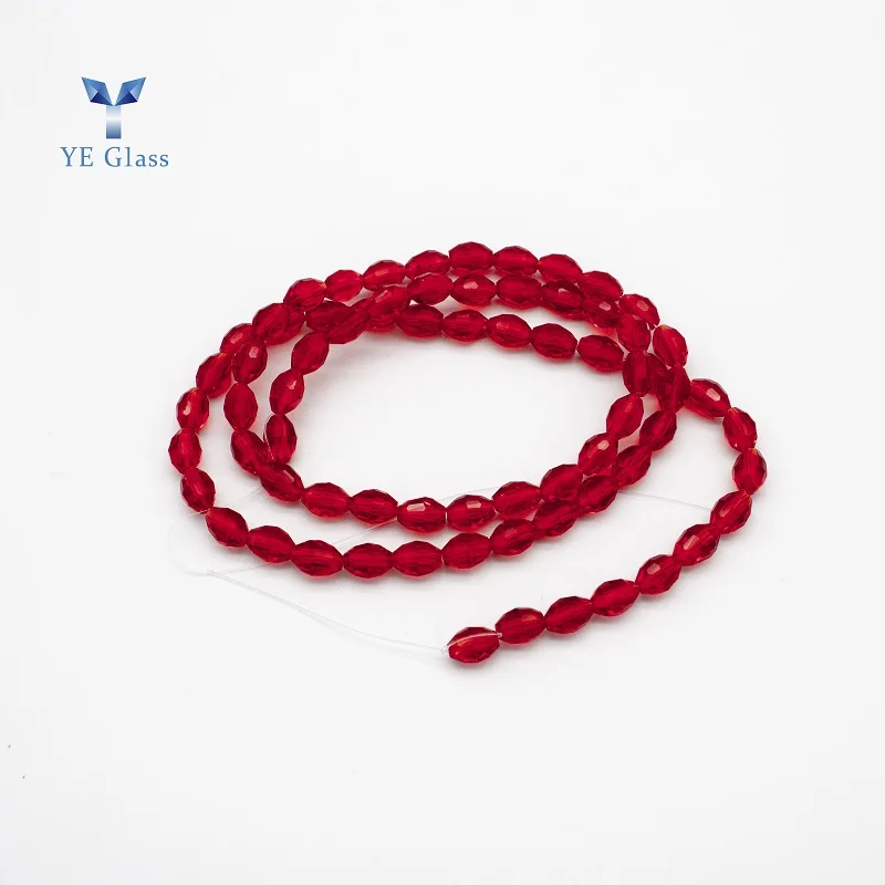 Different Sizes Oval Glass Beads Faceted Olive Crystal Bead for Jewelry Necklaces