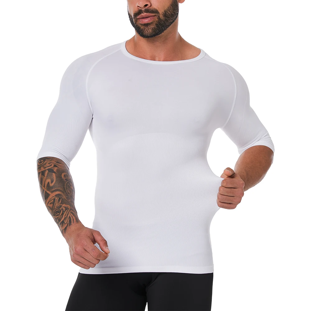 Seamless Compression Shirt Tank Tops Mens Shapewear To Hide Gyno Flatten Stomach Body Shaper Factory Drop Shipping WFDX02
