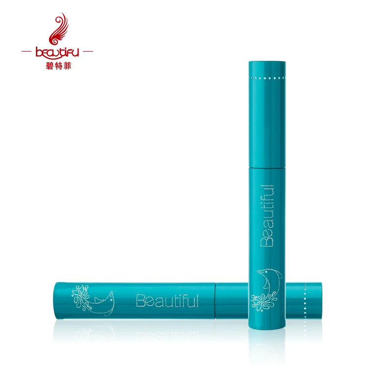 8ml 10ml 12ml empty ice blue diamonds decorated metal/aluminum mascara tubes/bottles/containers with pine tree shaped brush