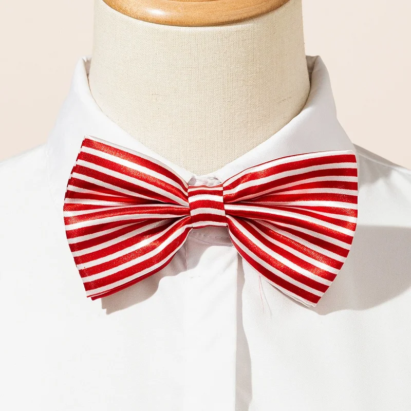Party Ties Bow Cravat Striped Christmas Cravat Ties Printed Polyester Jacquard Party Bow Ties Boys Girls Men Women Cravats