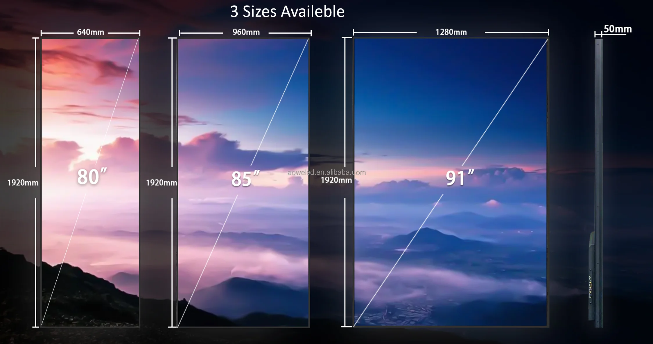 China P1.86 P2 P2.5 Floor Standing LED Poster Display indoor and outdoor led signage