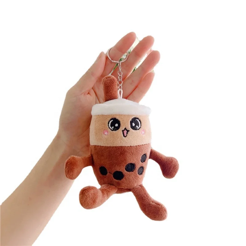 Cartoon Anime Multi Colors Cute Stuffed Plushie Sweet Gift Milk Tea Plush Soft Toy Small Boba Keychain