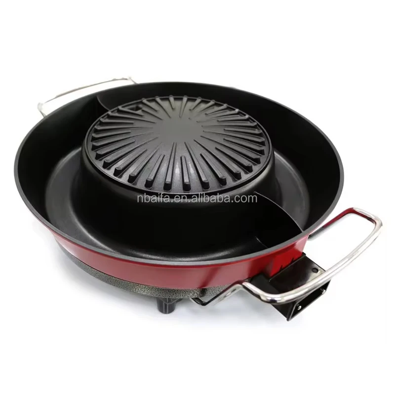 Aifa Hot Pot And Grill Barbecue Multifunction Non Stick Coating Electric Hot Pot And Bbq Grill Portable Electric Hot Pot Grill