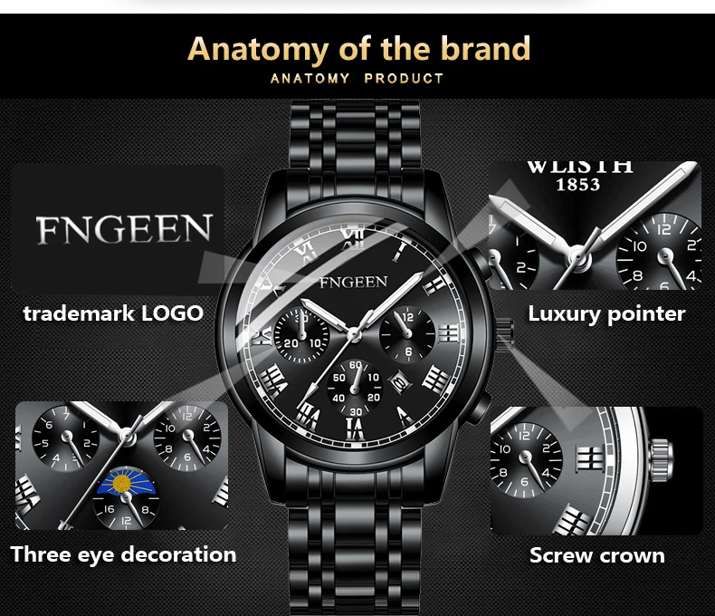 Hot American Brands Advertising Heavy Retro Nice Concept Quartz Advance Customised Wrist Watch Men