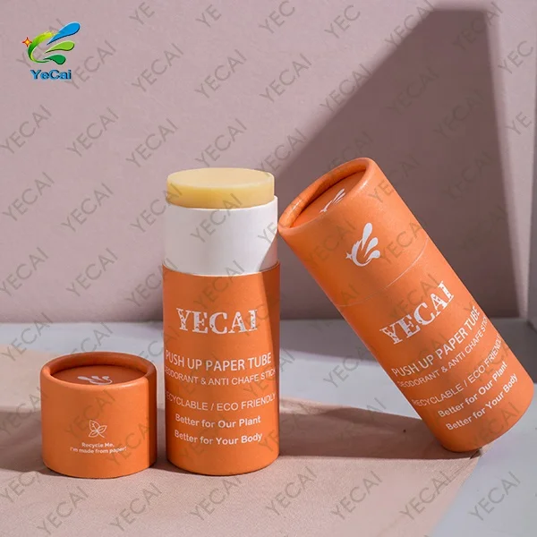 Organic Paper lipstick tube beauty lip balm paper tubes  Sustainable packaging solutions for solid fragrance sticks Cardboard