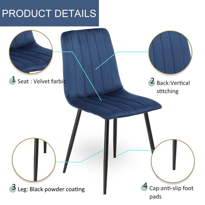 Sky Nordic Modern Nude Loading Kd Structure High Quantity Low Shipping Kitchen Outdoor Upholstered Velvet Dining Chairs