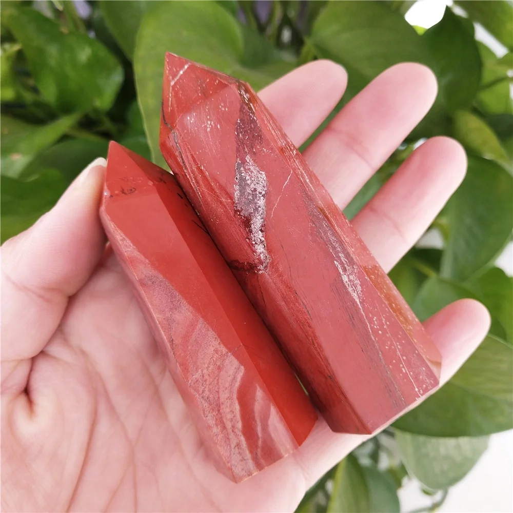  Wholesale Natural Quartz Crystal Wands Hand Carved Healing Red Jasper Towers For