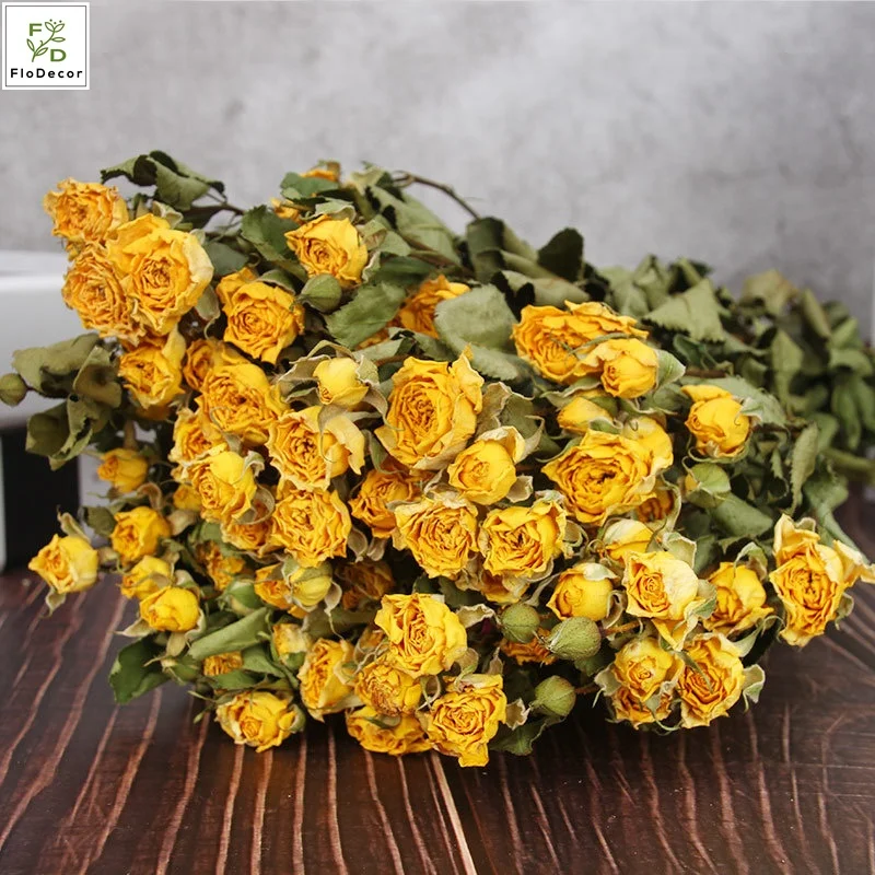 High Quality Dried Flower Bouquet 55cm Natural Rose Bouquet Home Office Supermarket Decoration