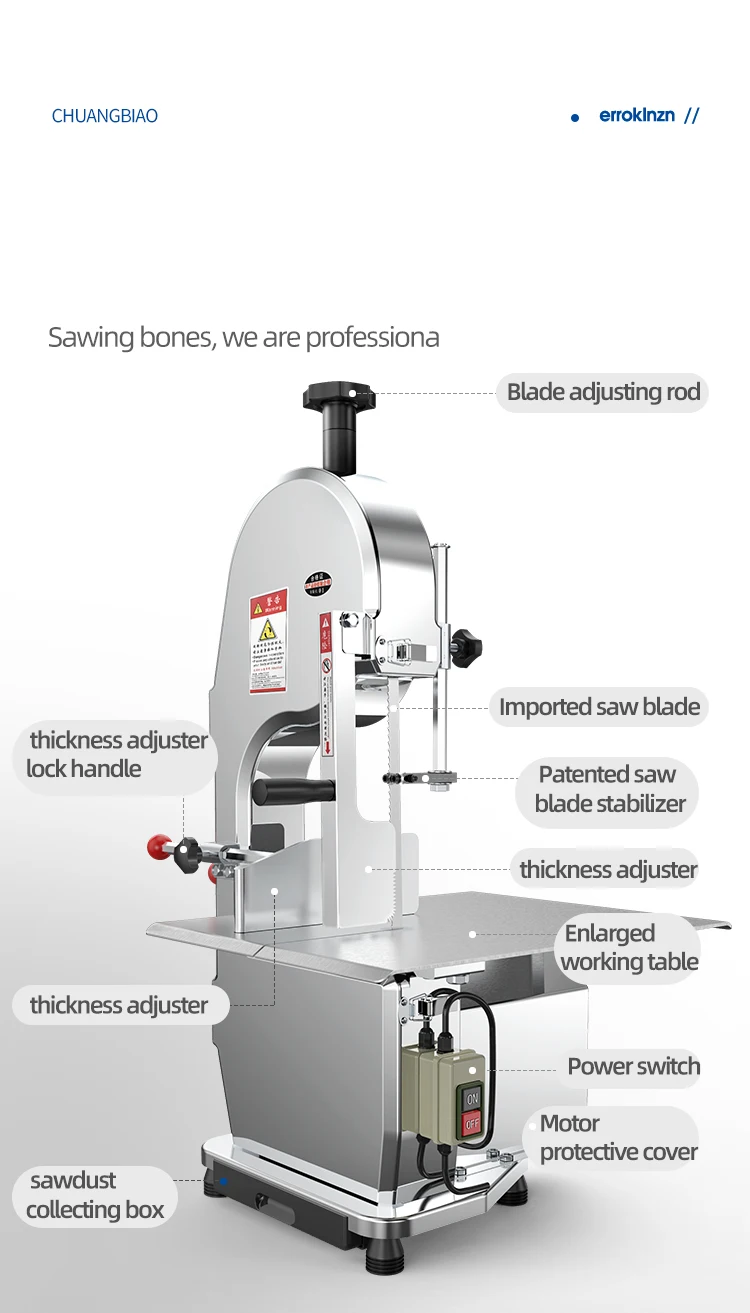 Multi-functional Screw Food Machine Mixer Meat Cutting Saw Frozen Meat Bone Machine