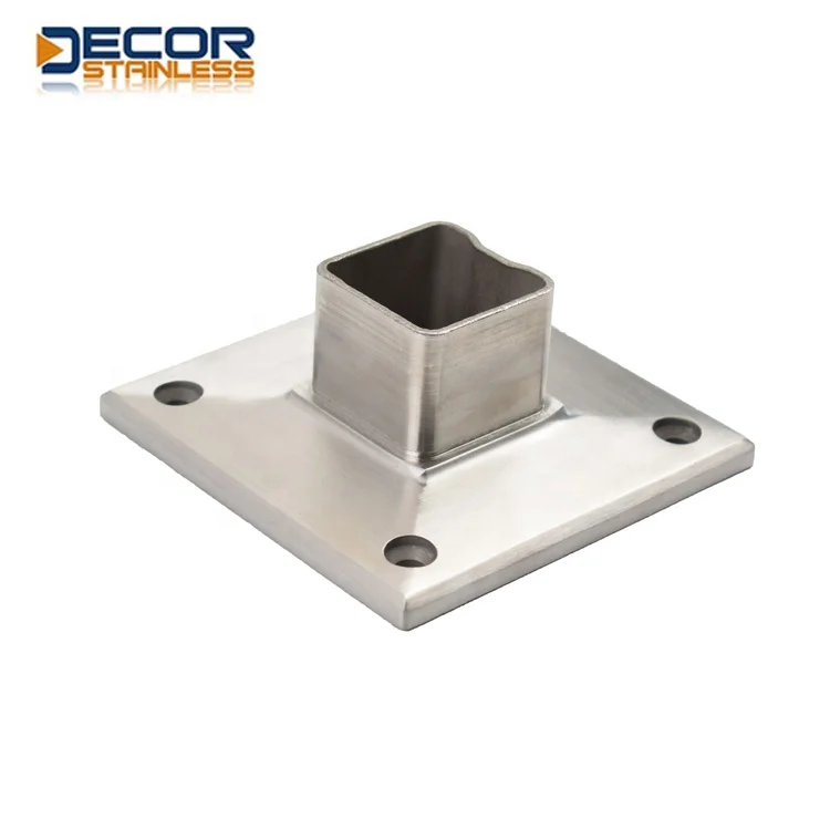 Railing Design Indoor Outdoor Application Square Post Base Plate Pipe Tube Connector Elbow