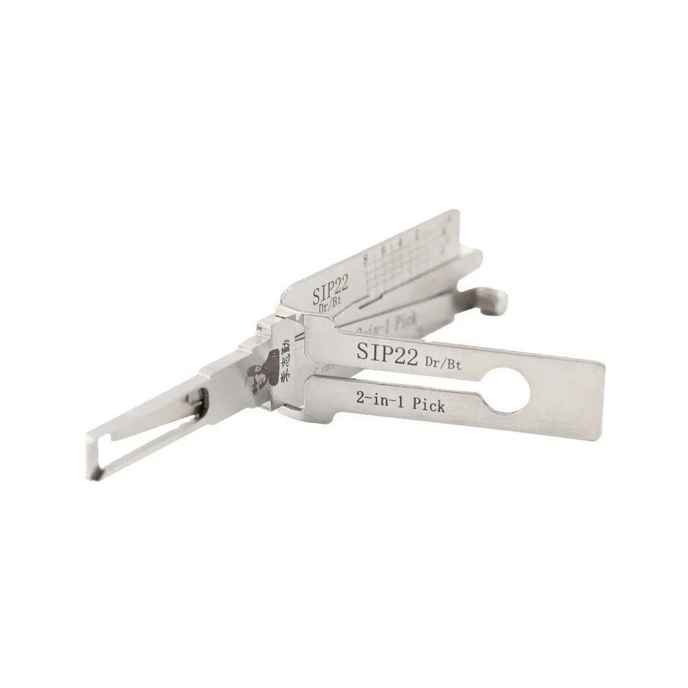 Original Locksmith Supplies Lishi 2 In 1 Sip22 Car Door Lock Pick Decoder Unlock Tool For Fiat Lishi 2 In 1 Sip22 Dr/Bt