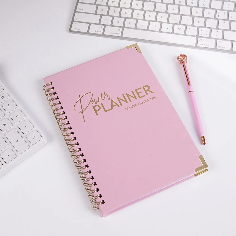 Sample good quality paper 5 subject PP cover double Spiral college ruled notebook 8.5*11 fba  with elastic