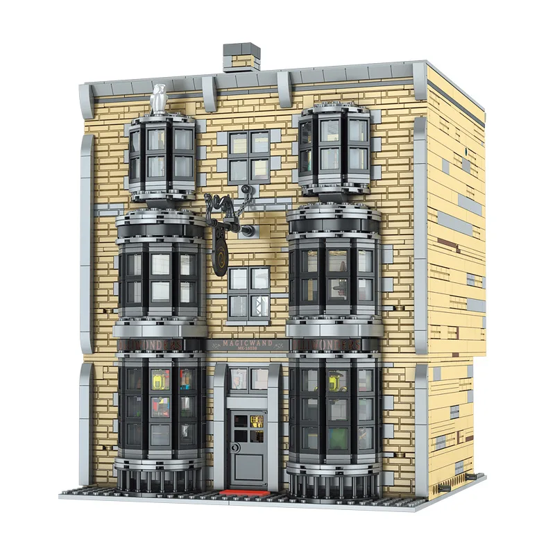 Mould King 16038 Magic Wand Shop Street View Architecture Building Block Set For Kids Assembly Construction Blocks With Led Set