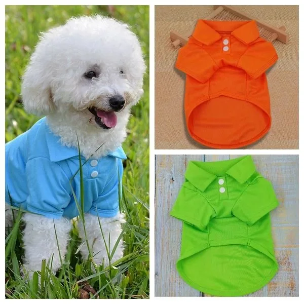 Wholesale Pet Clothes Spring Summer Dog Polo Shirt Candy Color Dog T-shirt for Small Medium Sized Pets