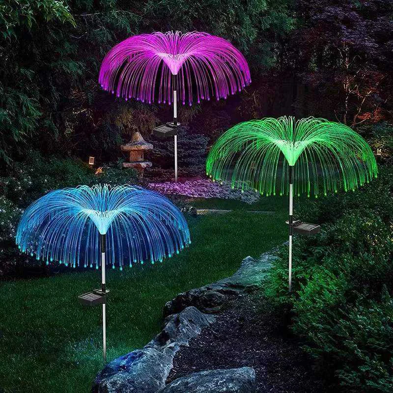 Outdoor Waterproof Plug-In Lawn Garden Decorative Lights Landscape Villa Colorful Solar Jellyfish Night Garden Light