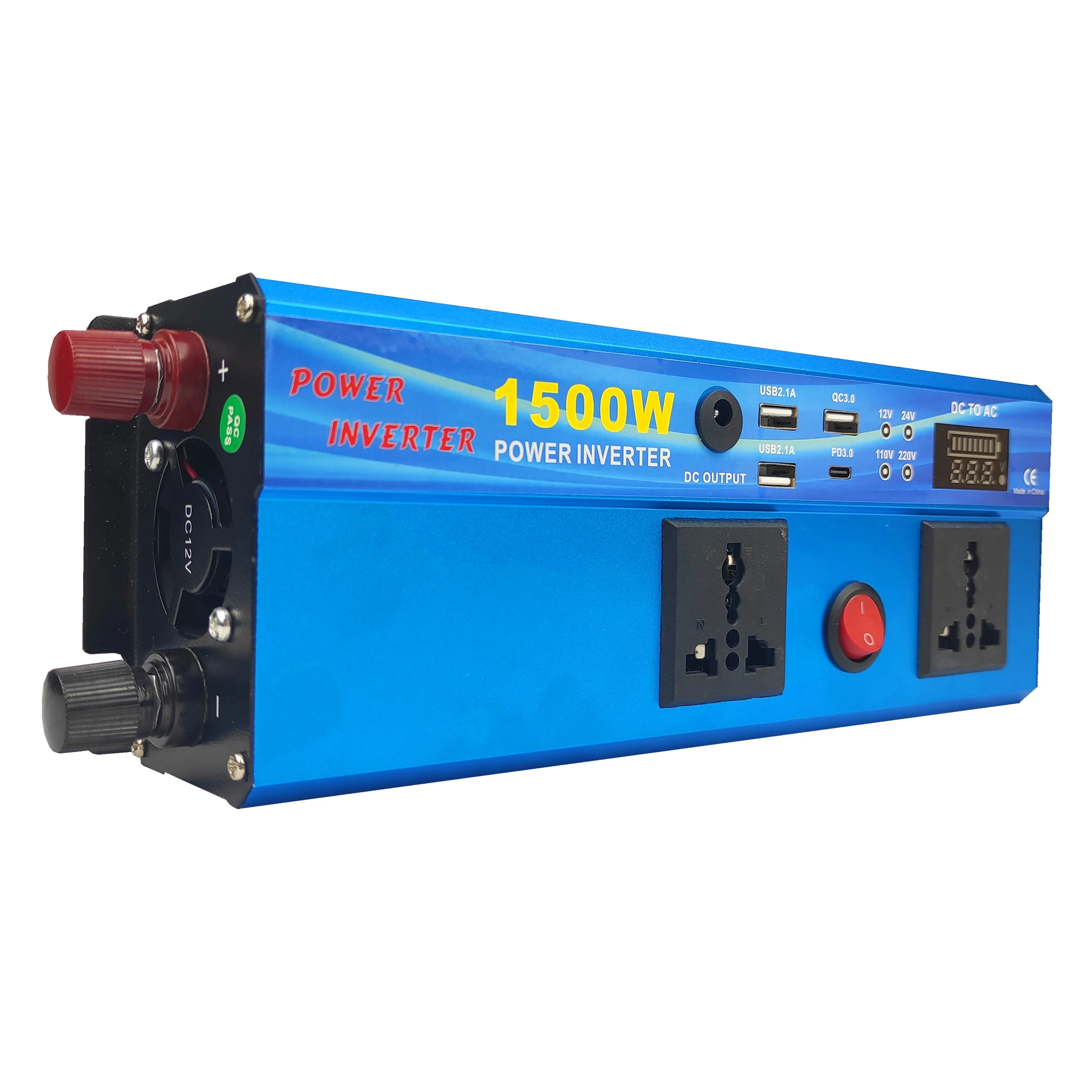 Customized DC to AC 1500W Power Inverter Modified Sine Wave Inverter with USB and LCD