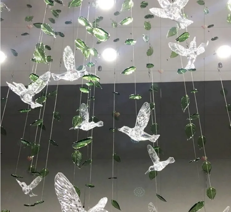 Wedding Decoration Acrylic Bird Wedding Ceiling Pendant Water Droplets Accessories Party Decoration DIY Wedding Favors Gift