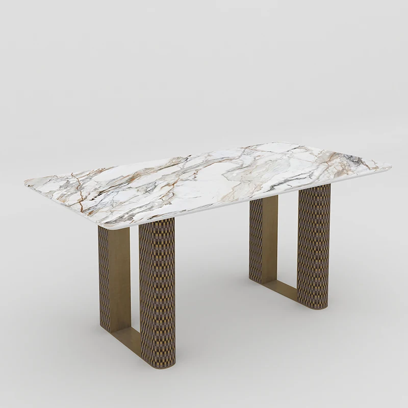 luxury gold dining table modern table set with 6 chairs square dining corner table for living room