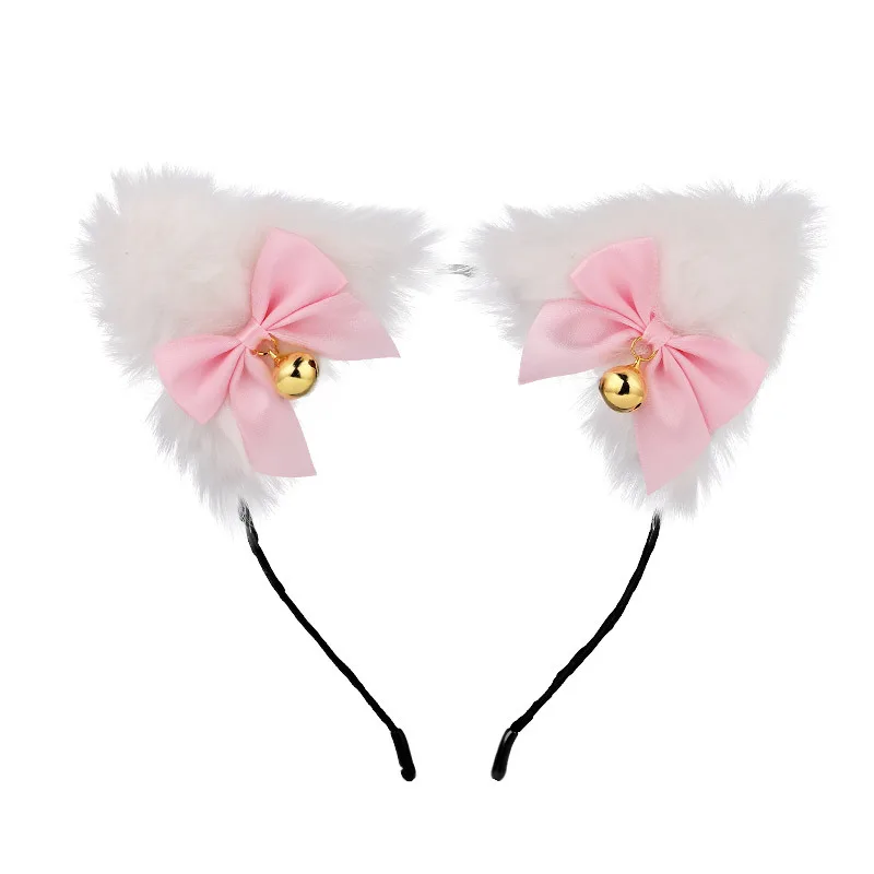 Wholesale Fashion Cos Cat Ears Bell Halloween Headwear Christmas Accessories Girls Hairbands