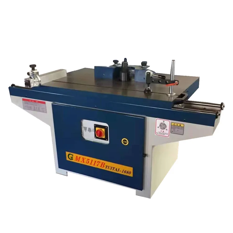 Woodworking sliding table wood single spindle cutter moulder shaper milling machine with feeder