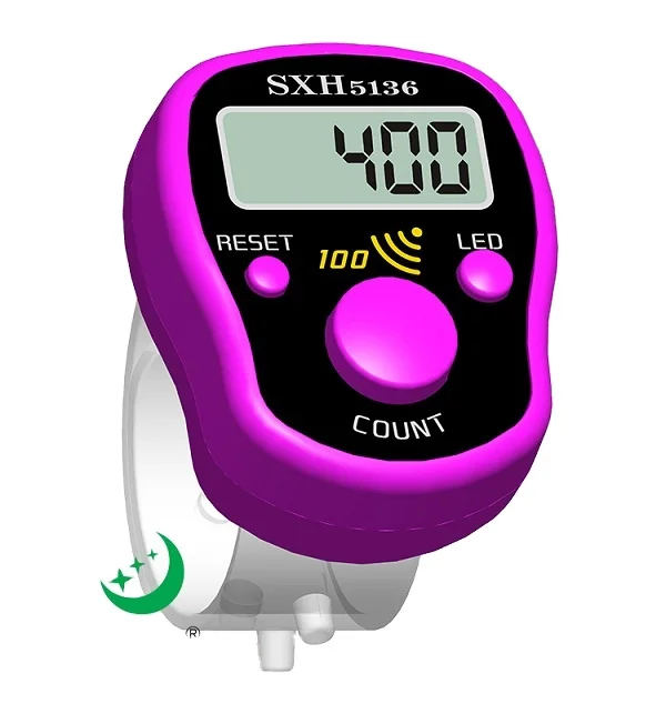 SXH5136, оптовая продажа с завода, электронное кольцо, цифровой счетчик таблеток со светодиодным индикатором Tasbih, цифровой звуковой сигнал 100