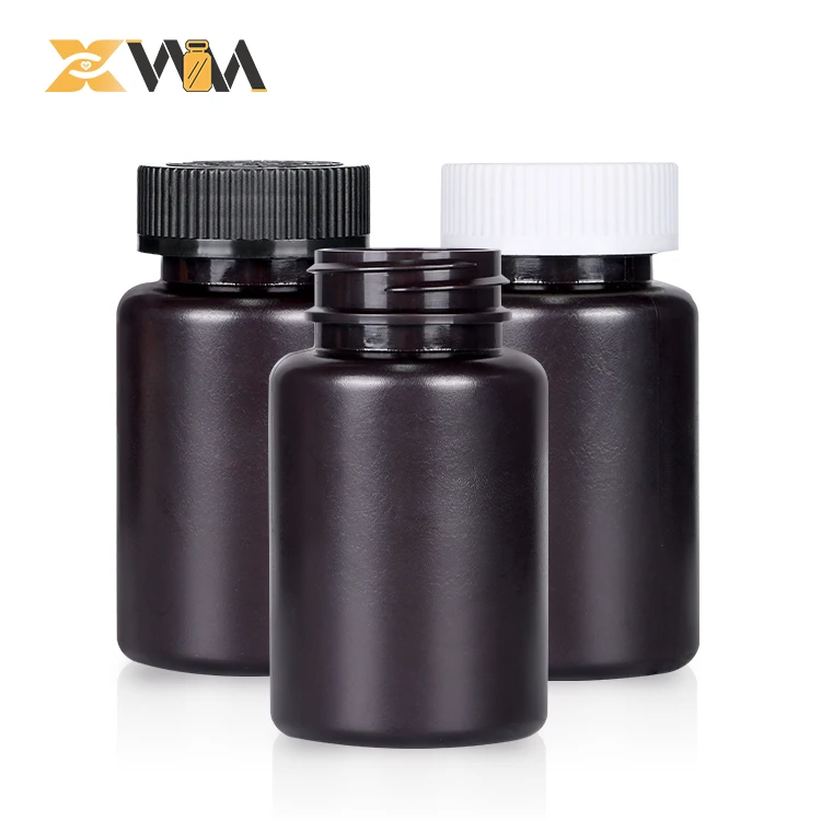 175 ml 6 oz 8 oz 10oz 300 CC Black Frosted Vitamin HDPE Bottle Soft Touch twist cap wide mouth Supplement Bottle for pills