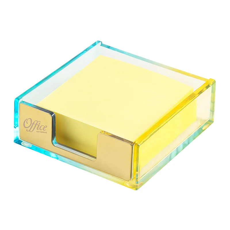 Wholesale Clear Acrylic Self Stick Memo Pad Holder Note Box Cube Dispenser Case for Office Home School Elegant Desk Accessory