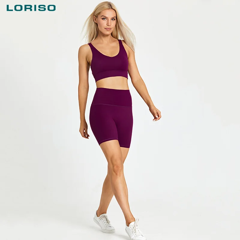 Popular Colorful beautiful cross sportswear 2 pieces bra gym shorts Gym Fitness Sets