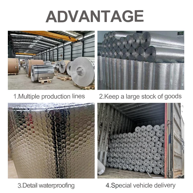Duplex aluminum reflect PE bubble film Aluminum foil for roof insulation Radiation barrier Custom adhesive