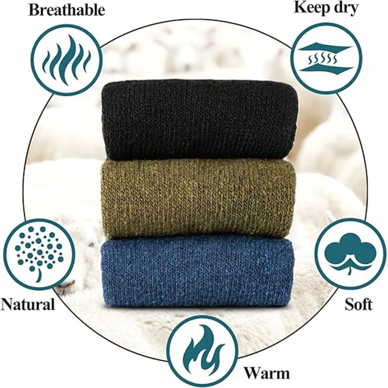 Factory Hiking Ski Socks Merino Wool Socks Men Thick Crew Cashmere Thick Merino Wool Socks