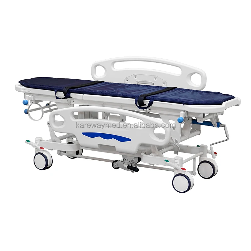 2 Sections Mechanical Crank Backrest Adjustable Manual medical Transfer Stretcher Bed