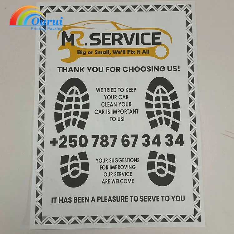 Custom Car Disposable Foot Mat Paper Car Wash Shop Kraft Foot Paper Beauty Waterproof Foot Paper