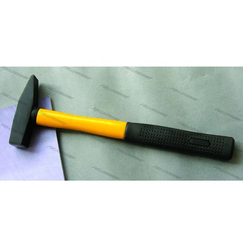 Forged  German Type Machinist Hammer Fiberglass Handle Hammer 1000g with Hanging Hook 300mm