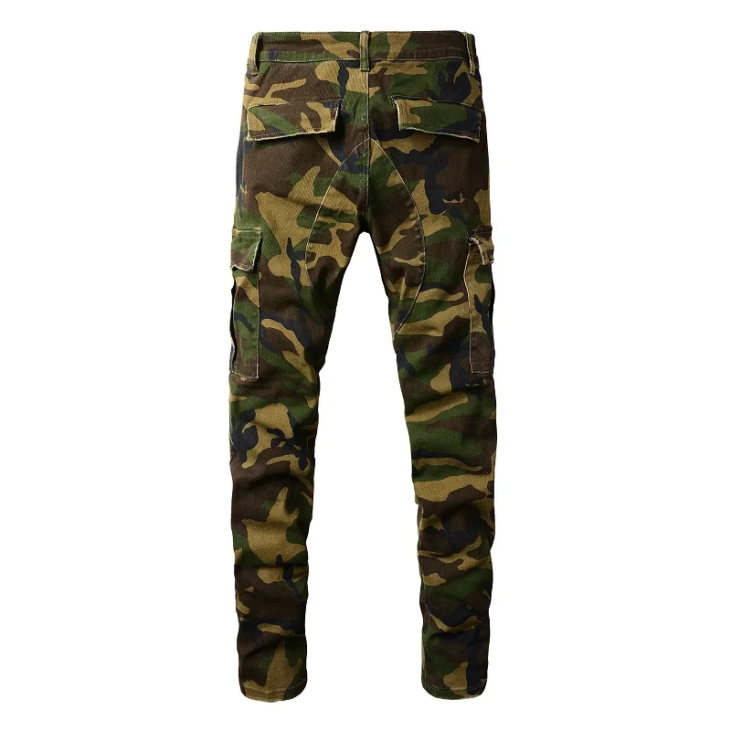 536 оптовая продажа камуфляжные зауженные джинсы с несколькими карманами
