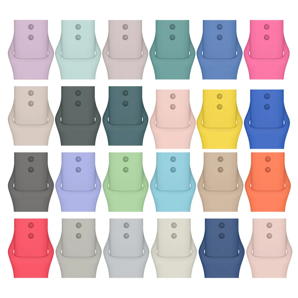 Classic Silicone Replacement Band Strap For Apple Watch Band Strap 38 40 41 42 44 45 mm Apple Watch Band Series 7 6 5 4 3 Se