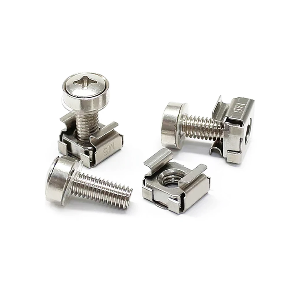 Factory Supply M2 to M8 Nickel Plated Mounting Screws For Server Rack Cabinet With Cage Nut