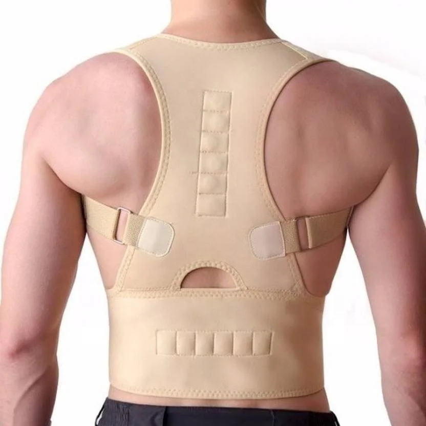 Medical-Grade Adjustable Magnetic Posture Support Back Brace Relieves Neck, Back and Spine Pain