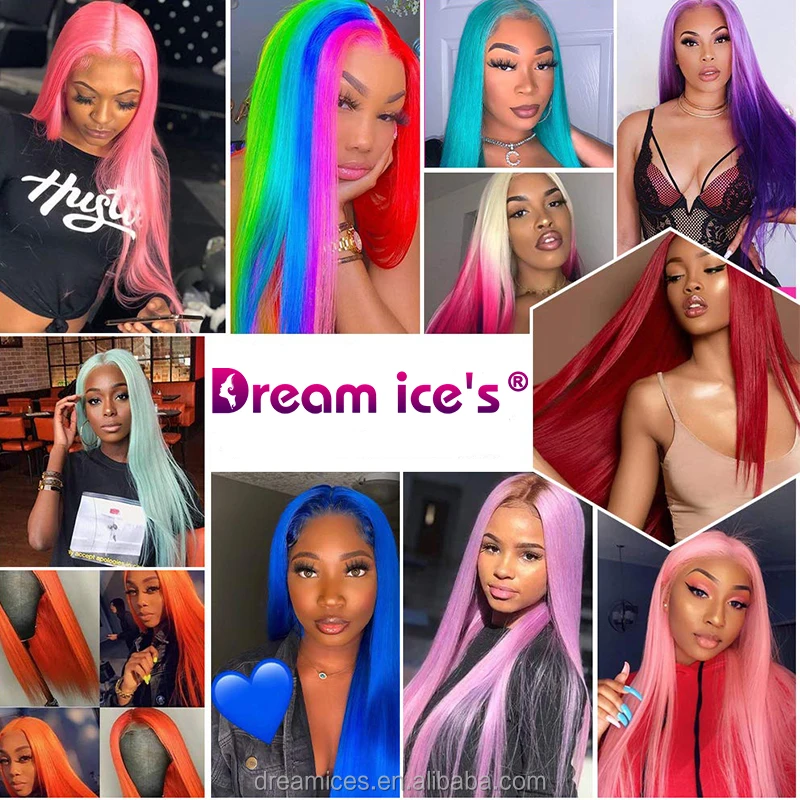 Wholesale Colored 100% Human Hair Wigs Lace Front, Hd Lace Front Wig, Highlight Blonde Orange Red Lace Front Wig for Black Women